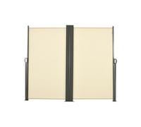 Outsunny Double Store latéral Brise-Vue paravent rétractable dim. 6L x 1,80H m Polyester Anti-UV Haute densité 180 g/m² Crème