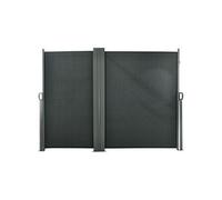 Double Store Latéral Brise-Vue Paravent Rétractable Dim. 6l X 1,60h M Polyester Anti-Uv Haute Densité Gris