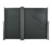Double store latéral brise-vue paravent rétractable dim. 6L x 1,60H m polyester anti-UV haute densité gris Gris G