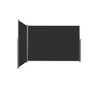 Double store latéral brise-vue paravent rétractable dim. 6L x 1,60H m polyester anti-UV haute densité noir