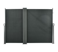 Outsunny Double Store latéral Brise-Vue paravent rétractable dim. 6L x 1,80H m Polyester Anti-UV Gris