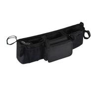Double Stroller Caddy Organizer - Spacious Water Preuve 3 Compartments Storage | Compact For Travel Daily Parents Home Outdoor Camping Walking, Universal Twin Pouch Handlebar Attachment Set (