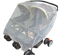 Double Stroller Mosquito Net Insect-Shield Mesh Cover Double Joggers Pram Breathable Mesh Pushchair Accessories Sun Shade Baby Cover Netting