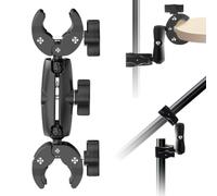Double Super Pince Fixation Support avec Bras Articulé pour Moto Guidon