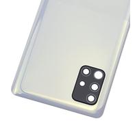 Double Sure Coque arrière de rechange en plastique blanc pour Samsung Galaxy A51 5G SM-A516F avec cadre d'objectif arrière, adhésif prédécoupé et kit d'outils