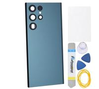 Double Sure Vitre arrière de rechange en acrylique vert pour Samsung Galaxy S22 Ultra 5G SM-S908B avec cadre de caméra arrière, lentille en verre, adhésif prédécoupé et kit d'outils