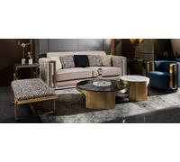 Double Table Basse Noir Blanc Luxe Table de Salon Créative Meubles Modernes