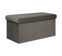 Double tabouret coffre "Lilou" velours - 76x38 cm - Atmosphera créateur d'intérieur