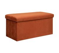 Double tabouret coffre "Lilou" velours - 76x38 cm - Atmosphera créateur d'intérieur