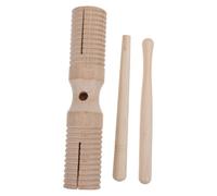 Double Tambour en Bois Beige, Instrument Montessori à Percussion