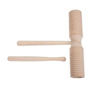 Double Tambour en Bois Orff à Rainures, Percussion Légère | Tonalité Nette, Son en Couches, Facile à Transporter, Usage École et Extérieur, Beige