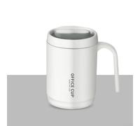 Double tasse à thé anti-brûlure en acier inoxydable avec couvercle anti-fuite, poignée ergonomique et technologie d'isolation sous vide pour une meilleure expérience de boisson (blanc)