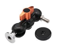 Double tête sphérique Portable pour appareil photo SLR, bras magique, support de moniteur à cardan, tête sphérique étrange main petite pince à pois