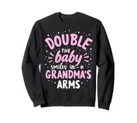 Double The Baby Smiles in Grandma's Arms Twin Grandma Sweatshirt