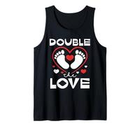 Double The Love Baby Feet Heart Twins Débardeur