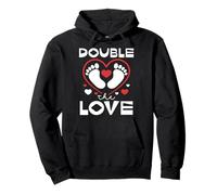 Double The Love Baby Feet Heart Twins Sweat à Capuche