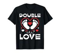 Double The Love Baby Feet Heart Twins T-Shirt