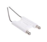 Double Tige en céramique électrode d'allumage à étincelle Machine à brûler mazout gaz cuisinière à gaz électrode d'allumage Blanc + Argent