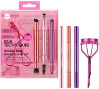 Double Time Brush + Lash 4 Piece Setdual-Ended Eye Makeup Brushes For Eyeshadow & Browstravel-Friendly Brush Caps For Storageeyelash Curler Includedcruelty-Free