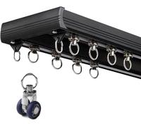 Double Track Rail de rideau sans couture pour séparateur de fenêtre, rideaux de camping-car, décoration d'intérieur, installation facile, parfait pour n'importe quel espace