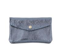 Double Tree | Grand Portefeuille Porte-Monnaie Cuir Irisé Femme Bleu | Petit Pochette Multifonction à Rabat | Format Large | Adapté Passeport Carte Grise | Spacieux Tout-en-un