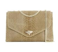 Double Tree - Sac A Main Bandoulière Chaîne En Cuir Véritable Motif Serpent - Sacoche Relief Abeille Doré - Pochette Enveloppe Fantasie Soirée Cérémonie - Mode Designé - Beige Taupe
