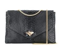 Double Tree - Sac A Main Bandoulière Chaîne En Cuir Véritable Motif Serpent - Sacoche Relief Abeille Doré - Pochette Enveloppe Fantasie Soirée Cérémonie - Mode Designé - Noir