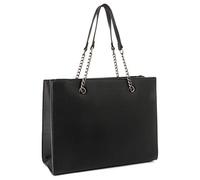 Double Tree Sac à Main Femmes Chaîne avec Bandoulière - Cabas Cours Filles Grand Format A4 Lycée - Shopper Fourre-Tout Taille XL - Porté Epaule Ville PU Cuir - Chic et Tendance - Noir