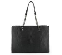 Double Tree Sac à Main Femmes Chaîne Perle Bille Clou - Cabas Cours Filles Grand Format A4 Lycée - Shopper Python Fourre-Tout Taille XL - Porté Epaule Ville PU Cuir - Chic et Tendance - Noir