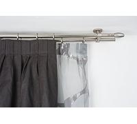 Double Tringle à rideaux: Ø 20 mm, L. 300 cm. avec tappo chic en acier satiné - complet