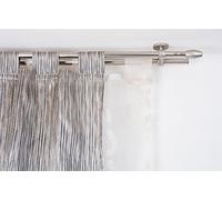Double Tringle à rideaux: Ø 20 mm sans anneaux, L. 280 cm. avec tappo chic en acier satiné - complet