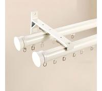 Double Tringle À Rideaux 100-600cm,Tringle À Rideaux for Fenêtres avec Support,Silencieux Et Robuste,Fixation Murale for Salon Et Chambre,séparateur De Pièce Facile À Installer(White,1M/3.2FT)