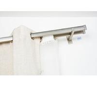Double Tringle à Rideaux: 31 x 12 mm, L. 200 cm sans Anneaux en Acier satiné - Complet