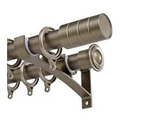 Double Tringle A Rideaux Murale Avec Supports Renforcés, Barre À Rideaux En Aluminium Robuste Pour Voilages Et Rideaux Occultants Salon Chambre(Gold,100cm)