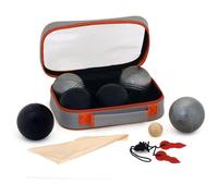 Double triplette de pétanque - K-RO - 3 Boules Noir Mat 3 Boules Acier Mat - 720 g
