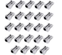 Double Trou Taille-Crayon,24 Pcs Taille Crayon Métal Taille-Crayon Rectangulaire Aille-Crayons Manuel En Alliage D'aluminium Pour Crayons Graphite