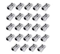 Double Trou Taille-Crayon,24 PCS Taille Crayon Métal Taille-Crayon Rectangulaire Aille-crayons Manuel en Alliage D'Aluminium pour crayons graphite