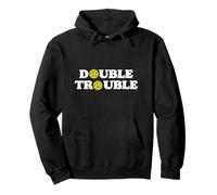 Double Trouble Funny Cute Pickleball Dink Team 80s Retro Sweat à Capuche