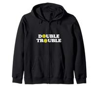 Double Trouble Funny Cute Pickleball Dink Team 80s Retro Sweat à Capuche