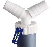 Double tuyau d'évacuation de machine à laver avec joint anti-odeurs, adaptateur trois voies 18-24 mm pour vidange de sol, ABS étanche et raccord en métal avec 2 colliers de serrage inclus (double)