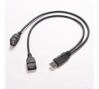 Double USB 2.0 femelle Y Splitter Cable Male Adapter Hub Extender pour clavier souris pour clé USB - 35 cm
