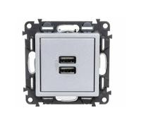 Double USB Socket Valena vie Legrand - Aluminium