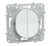 Schneider Electric - Ovalis - double va et vient - 10AX - Blanc - S320214