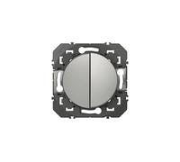 LEGRAND - Interrupteur Mural Double ou Va-et-vient 10AX dooxie - Commande d'Éclairage (Sans Plaque) - Prêt à Installer - Fabriqué En France - Alu