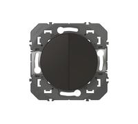 LEGRAND - Interrupteur Mural Double ou Va-et-vient 10AX dooxie - Commande d'Éclairage (Sans Plaque) - Prêt à Installer - Fabriqué En France - Noir