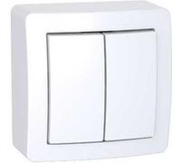 Schneider Electric Double va-et-vient Alréa ALB62056P cadre saillie blanc polaire