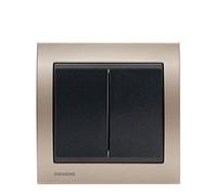 Double Va et Vient Anthracite Delta Iris + Plaque Métal Champagne