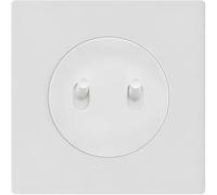 FONTINI - Double va-et-vient blanc avec manette blanc glossy DOM et plaque simple blanc - Gestion lumineuse double avec élégance et modernité