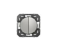 Legrand Interrupteur double ou va-et-vient Dooxie 600102 – 10AX 250V~ – finition alu