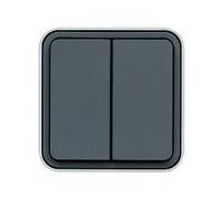 Double va et vient encastrable complet Cubyko - gris